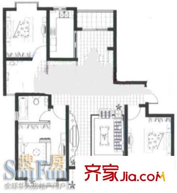 御水豪庭戶型圖C戶型 3室2廳2衛(wèi)1廚