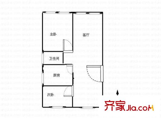 濟陽新村 1室 戶型圖