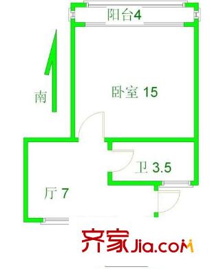 愛嘉苑 1室 戶型圖