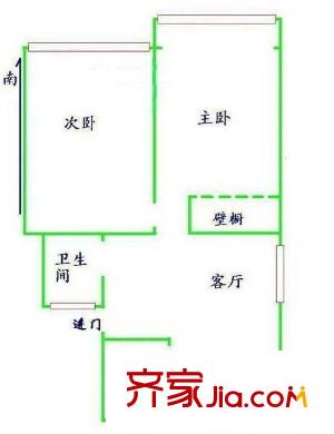 羅山八村戶型圖戶型圖 2室1廳1衛(wèi)1廚
