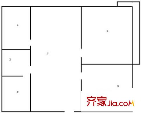 羅山八村戶型圖戶型圖 3室2廳1衛(wèi)1廚