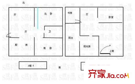 金橋花苑戶型圖戶型圖 4室2廳2衛(wèi)1廚