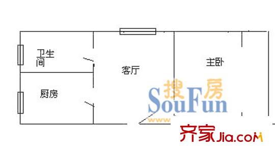 上海 金楊六街坊1室 戶型圖
