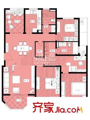 和憬家園戶型圖戶型圖 3室2廳2衛(wèi)1廚