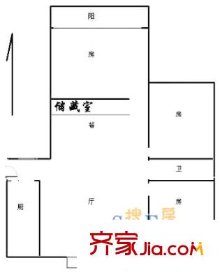 上海 銀豐苑3室 戶型圖