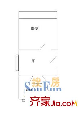上海 銀豐苑1室 戶型圖