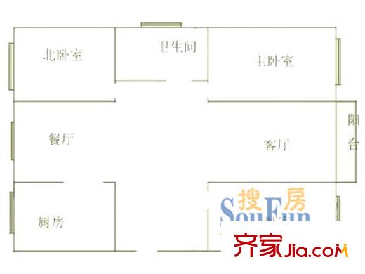 上海 銀豐苑3室 戶型圖