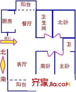 新电小区户型图户型图 3室2厅2卫1厨