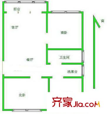 梅花苑戶型圖戶型圖 2室2廳1衛(wèi)1廚