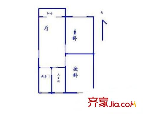 杨泰三村 2室 户型图