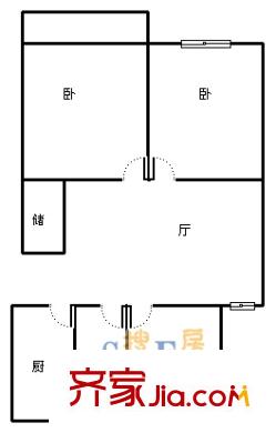 上海 朱梅小区 3室 户型图