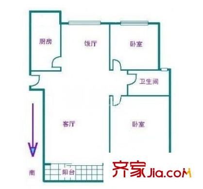 明光苑戶型圖戶型圖 2室2廳2衛(wèi)1廚