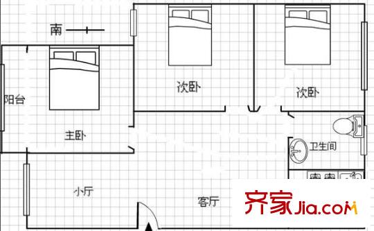 明光苑戶型圖戶型圖 3室3廳3衛(wèi)1廚