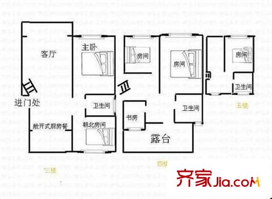 風(fēng)信景苑 4室 戶型圖