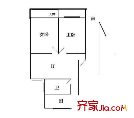 博三小區(qū) 2室 戶型圖