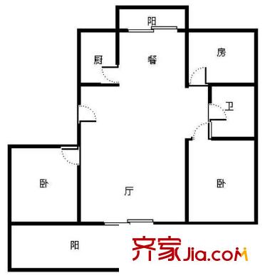 白玉兰花园户型图户型图 3室2厅2卫1厨
