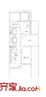 上海萬科第五園戶型圖(B-nd戶型)地上二層 1室2衛(wèi)