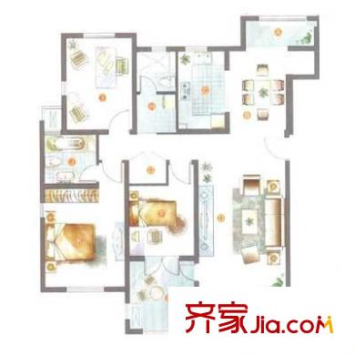 万科花园小城户型图户型图 3室2厅2卫