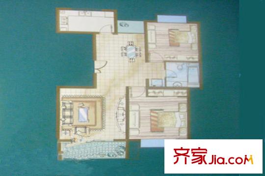 華業(yè)翠都A戶型 2室2廳1衛(wèi)1廚