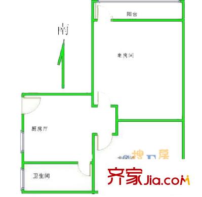 上海 明园村小区2室 户型图