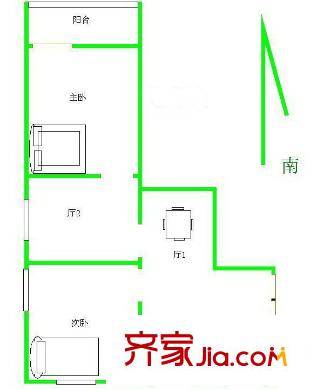 臨沂六村戶型圖戶型圖 2室1廳1衛(wèi)1廚
