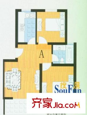 龍澤家園戶型圖A戶型 2室1廳1衛(wèi)
