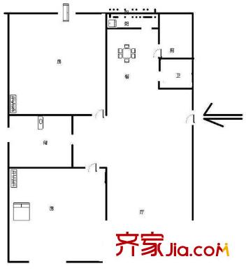 華陽苑(張楊福邸)2室2廳1衛(wèi)1廚