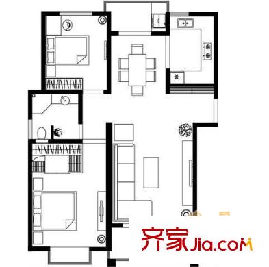 華陽苑(張楊福邸)2室2廳2衛(wèi)1廚