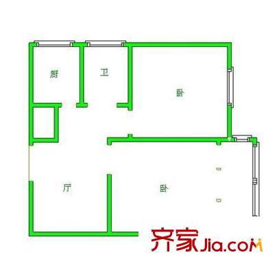 政立路580弄小区 2室 户型图