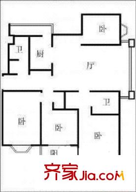 虹桥新城户型图户型图 4室2厅3卫1厨