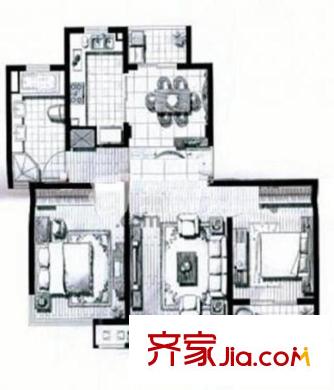 金桂新村 2室 户型图