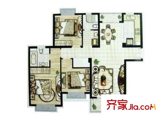 文坊崇文苑 3室 户型图