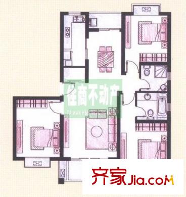 文坊崇文苑 3室 户型图