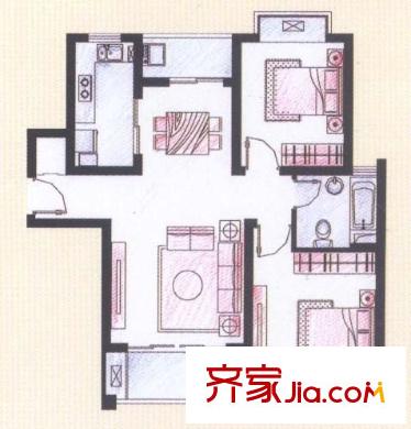 文坊崇文苑 2室 户型图