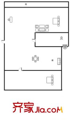 涇西一村 1室 戶型圖