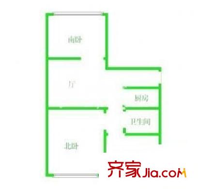 梅川二街坊 3室 户型图