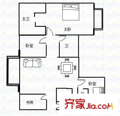 碧云花園 4室 戶型圖