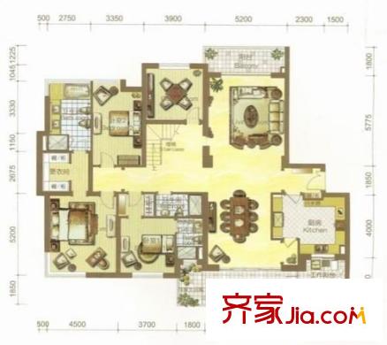 碧云花園 5室 戶型圖