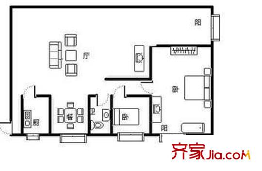 长峰名光大厦公寓户型图上海 长峰名光大厦 户型图 2室2厅1卫1厨