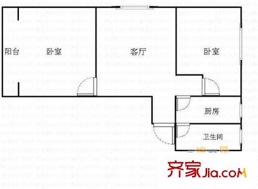 虹园六村2室1厅1卫1厨