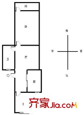 白楊小區(qū)戶型圖戶型圖 2室1廳1衛(wèi)1廚