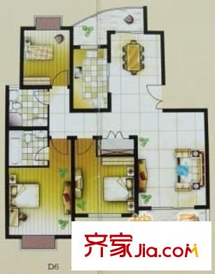 彩虹雅苑戶型圖戶型圖 3室2廳1衛(wèi)1廚