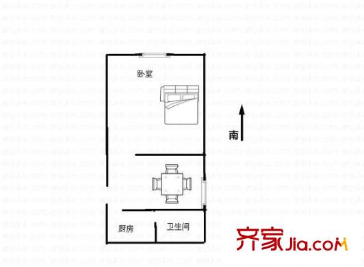 羽山路1000弄小區(qū)戶型圖戶型圖 1室1廳1衛(wèi)1廚