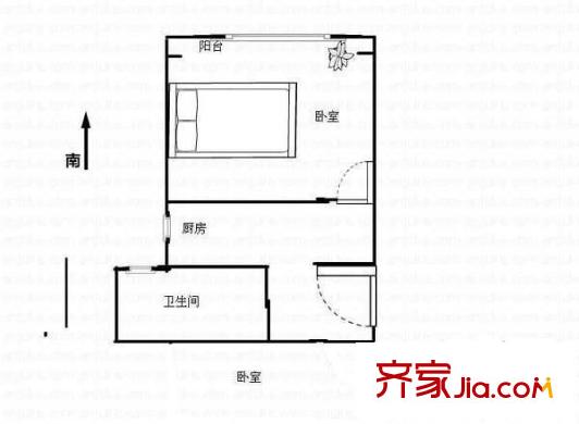 羽山路1000弄小區(qū)戶型圖戶型圖 1室1廳1衛(wèi)1廚