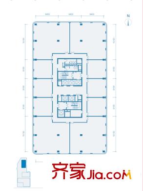 北京方向A座4层户型 1室1厅1卫1厨