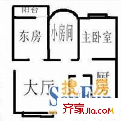 東波苑戶型圖311 3室1廳1衛(wèi)1廚