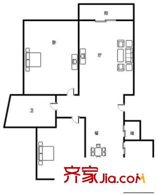 東波苑戶型圖221 2室2廳1衛(wèi)1廚