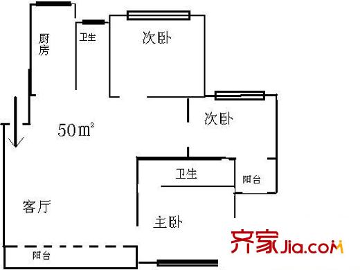 中原路34弄小区户型图户型图 3室2厅2卫1厨
