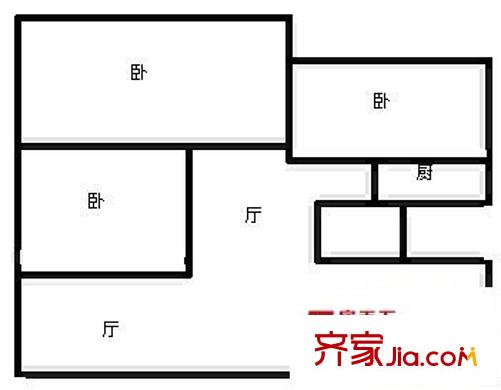 中原路34弄小区户型图户型图 3室1厅1卫1厨