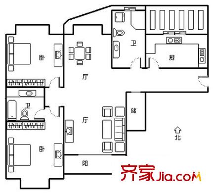 畅园 2室 户型图